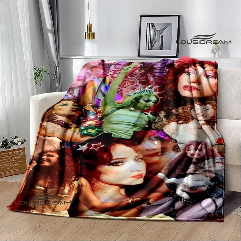 

Singer Chappell Roan Printed Throw Blanket Soft Warm Flannel Comfortable for Bed Sofa Picnic Ideal Birthday Gift Home Textile