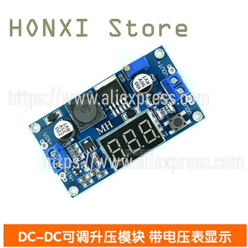 1PCS XL6009 DC - DC can raise pressure module  litres of 3v~32 TO 5v~35 v output with adjustable voltage meter display