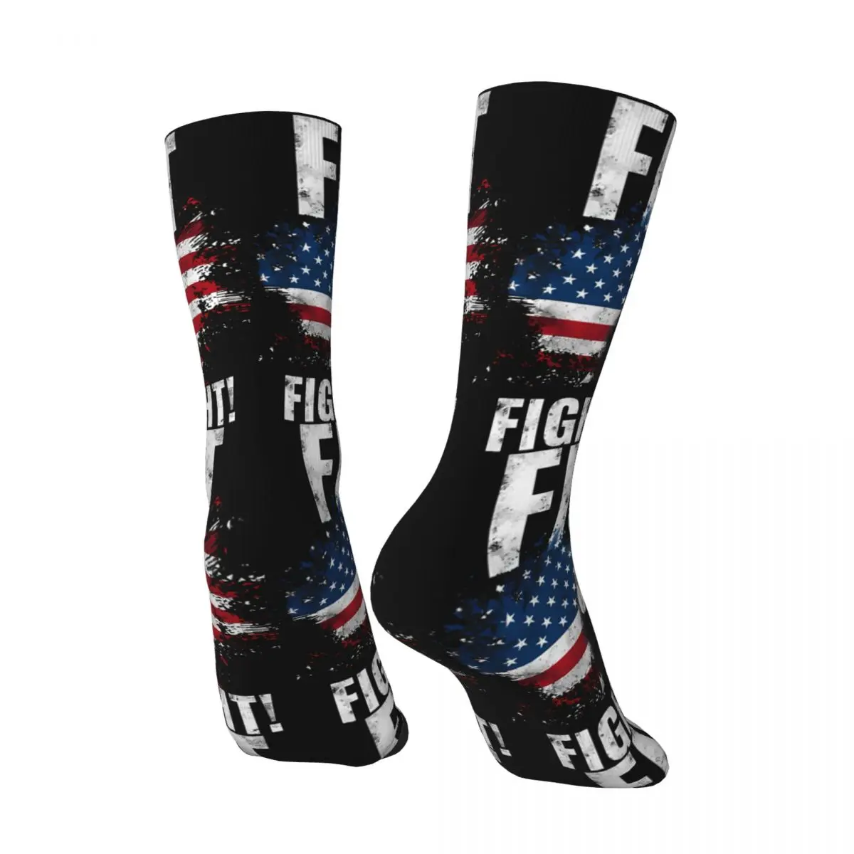 Funny Happy Donald Trump Fight Fighting Fighters Trump Shot Fight Trump Supporters American Men Women Men's Socks Retro Harajuku