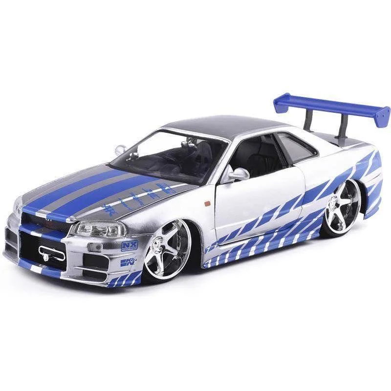 

Jada 1:24 Nissan Skyline GTR R34 Diecasts & Toy Vehicles Alloy Metal Car Model High Simulation Collectible Toys Gift J230