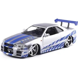 Jada 1:24 Nissan Skyline GTR R34 Diecasts & Toy Vehicles Alloy Metal Car Model High Simulation Collectible Toys Gift J230