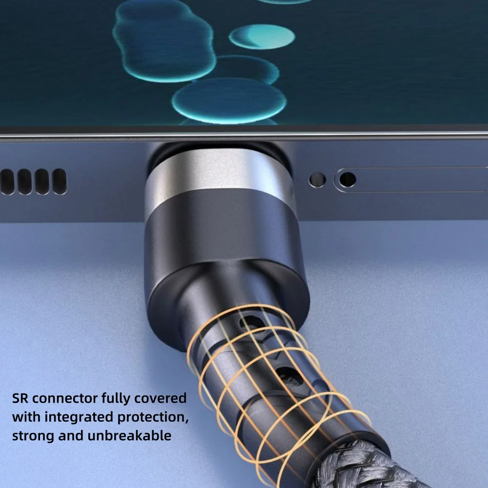 100 واط 6A USB إلى C شحن سريع كابل بيانات نوع C شحن سريع النايلون مضفر سلك بيانات USB PD المحمولة شحن سريع 1 متر خط البيانات