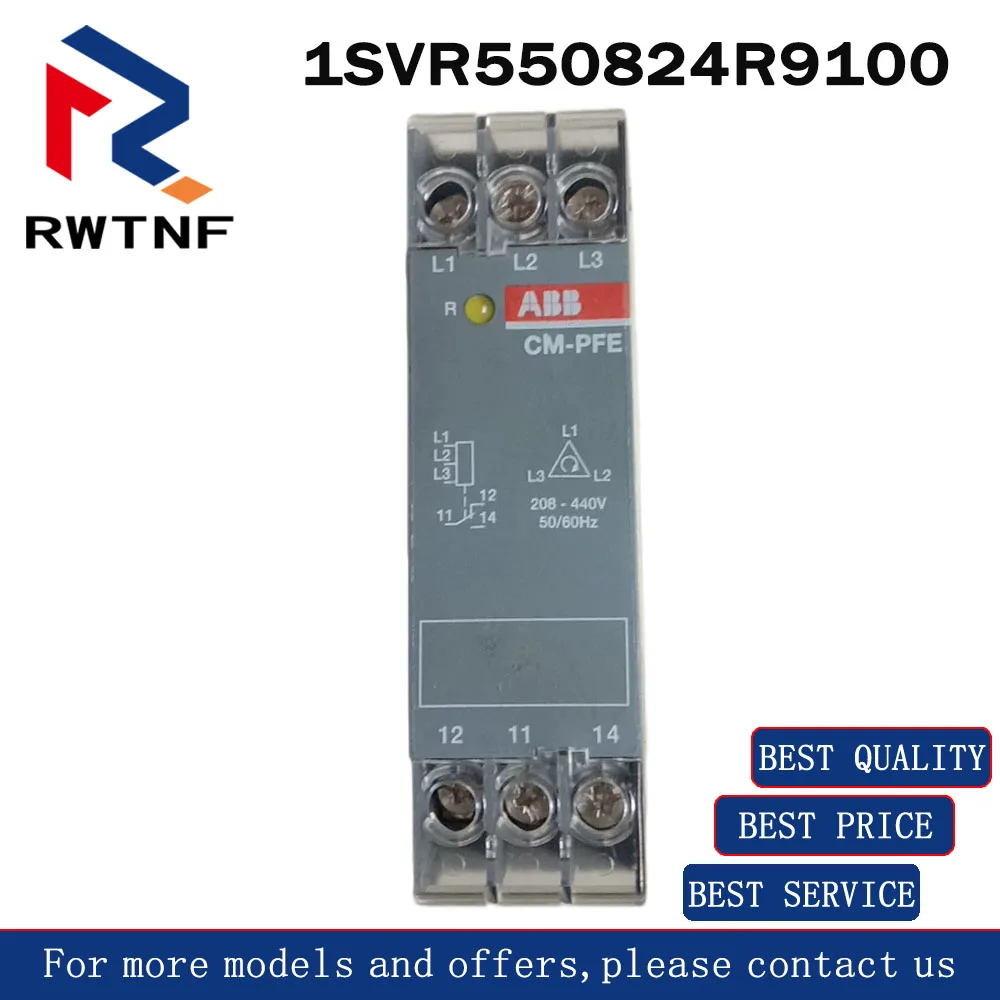 Brand New Genuine 1SVR550824R9100 ABB CM-PFE Three-phase phase sequence monitor 1001257 208-440VAC,100% original warehouse stock