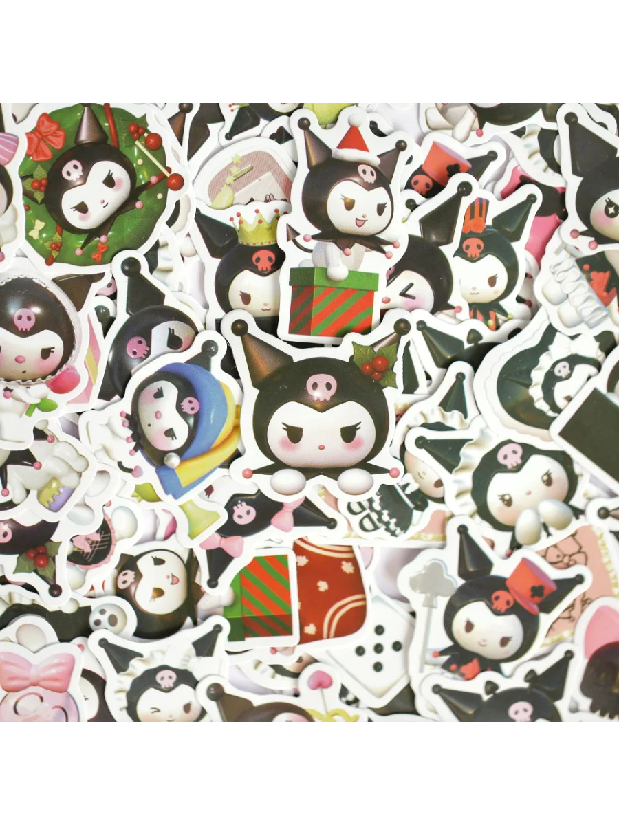 

100 sheets of San Li Ou stickers, cute Kuromi, jade laurel dog, Melody water cup, suitcase, waterproof ledger stickers