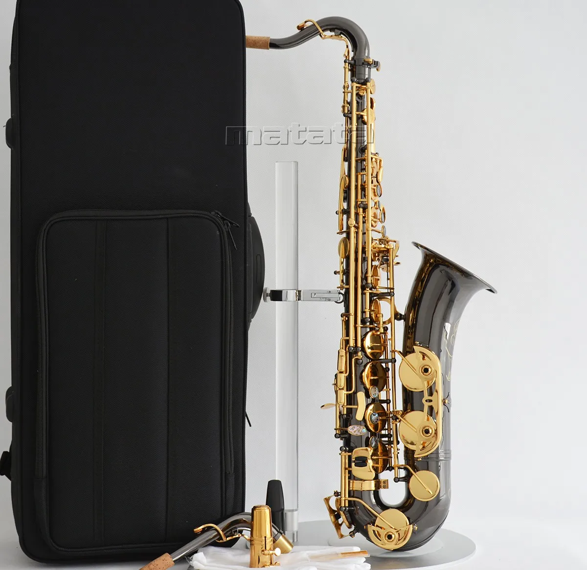 Fast Ship Black nickel Gold C Melody saxophone Sax With straight and curved NecK High F#