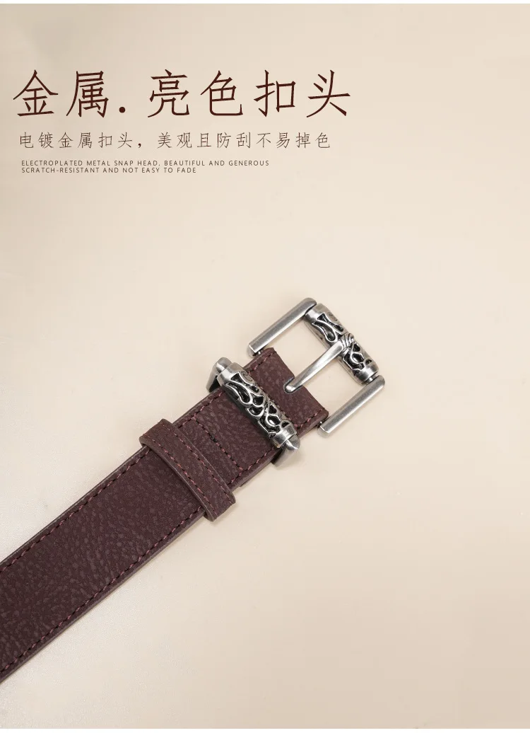 New style women's belt, high-grade retro pin buckle jeans belt, fashionable and versatile genuine leather belt