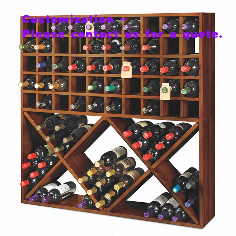 custom.Store Decoration Unique Antique Floor Standing Wall Wooden Wine Display Rack