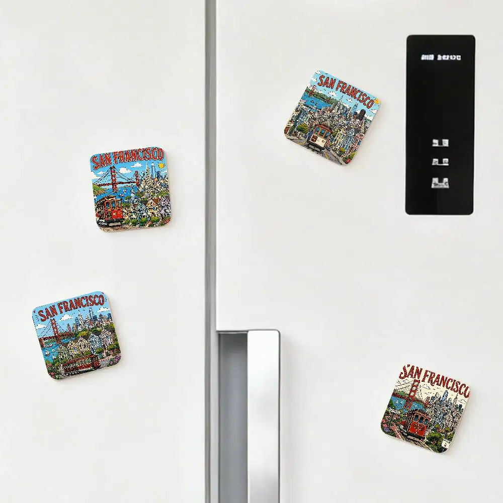 San Francisco Art Aesthetics Refrigerator Magnets For Dishwasher/ Refrigerator/ Freezer, Whimsical Kitchen Decor