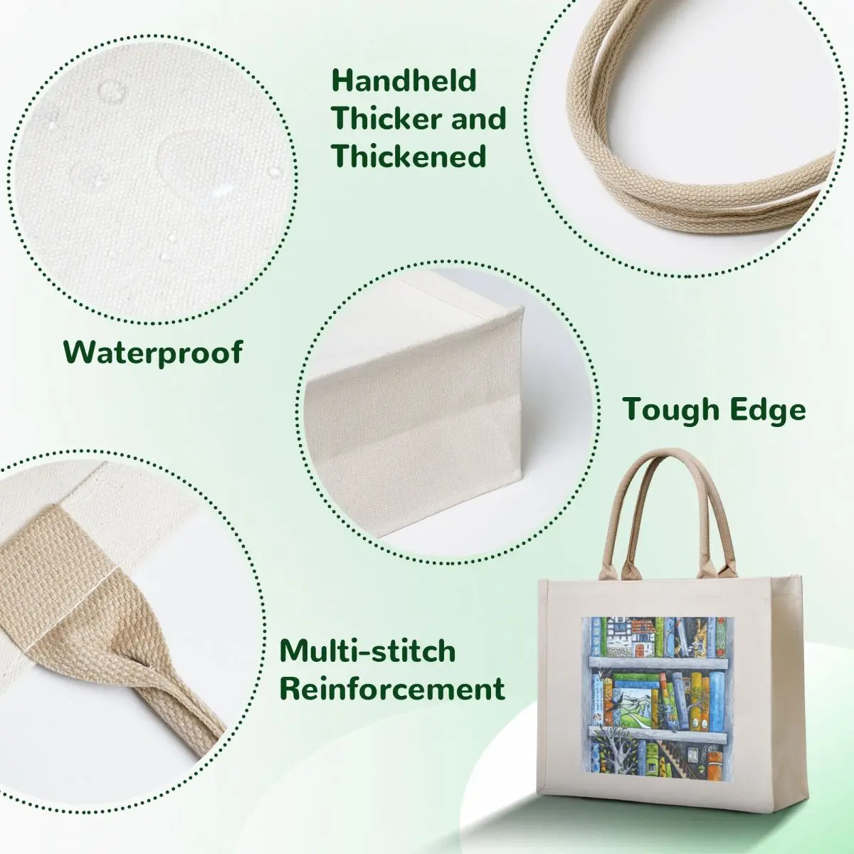 Tree huggers' library Tote Bag personalized tote custom shopping trolley men's