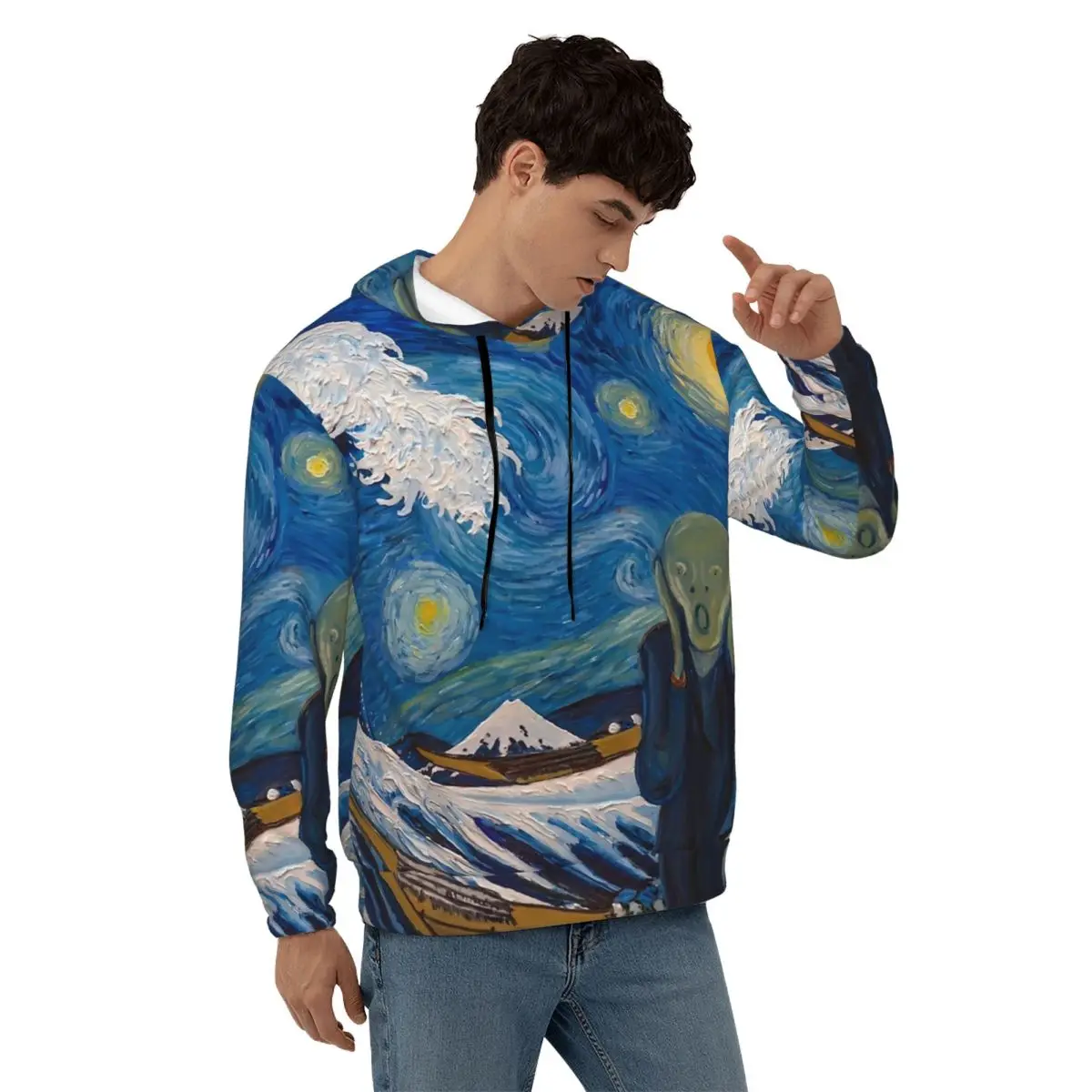 Van Gogh Starry Night Casual Hoodies Unisex The Great Wave Harajuku Hoodie Autumn Streetwear Graphic Hooded Sweatshirts Clothes