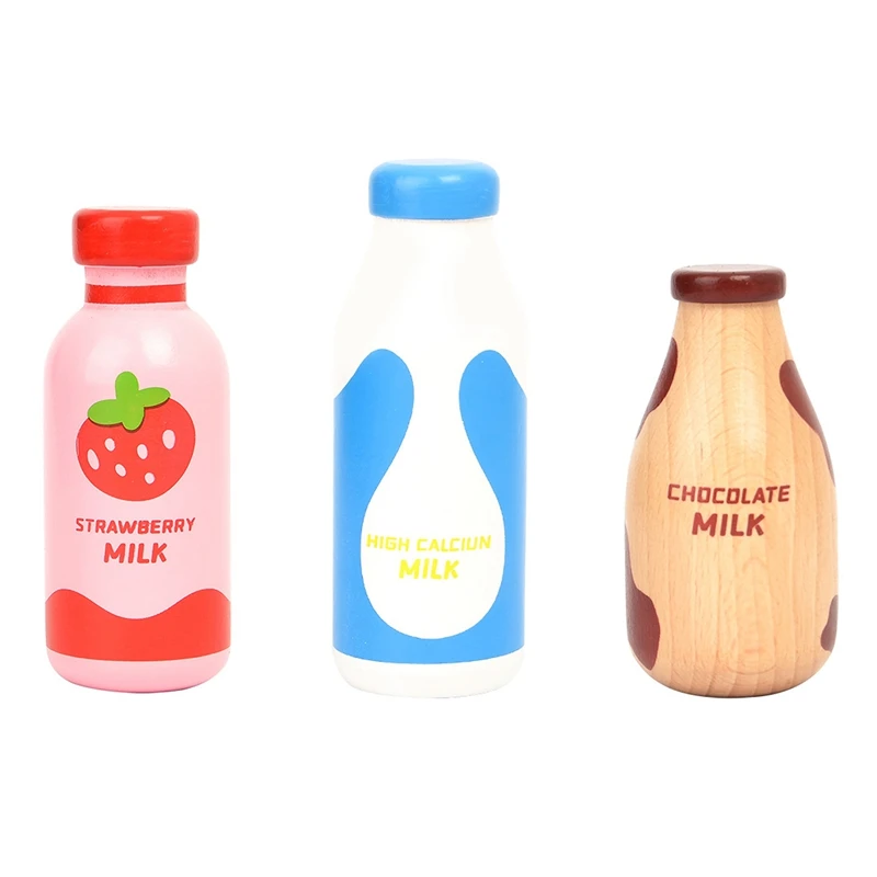 ของเล่นบ้านจำลองครัวไม้แม่เหล็ก botol minuman ของเล่นเพื่อการศึกษาสำหรับของขวัญสำหรับเด็ก