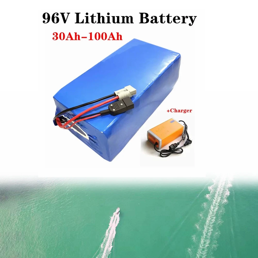 

Teswatts 96V 30Ah to 100AH Ultra-large capacity lithium ion battery BMS + Charger