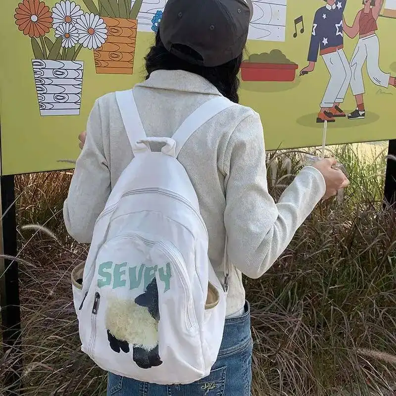 كارتون لامب طباعة الترفيه المدرسية على ظهره حقيبة الكتف طالب مراهق 1971 ضرب