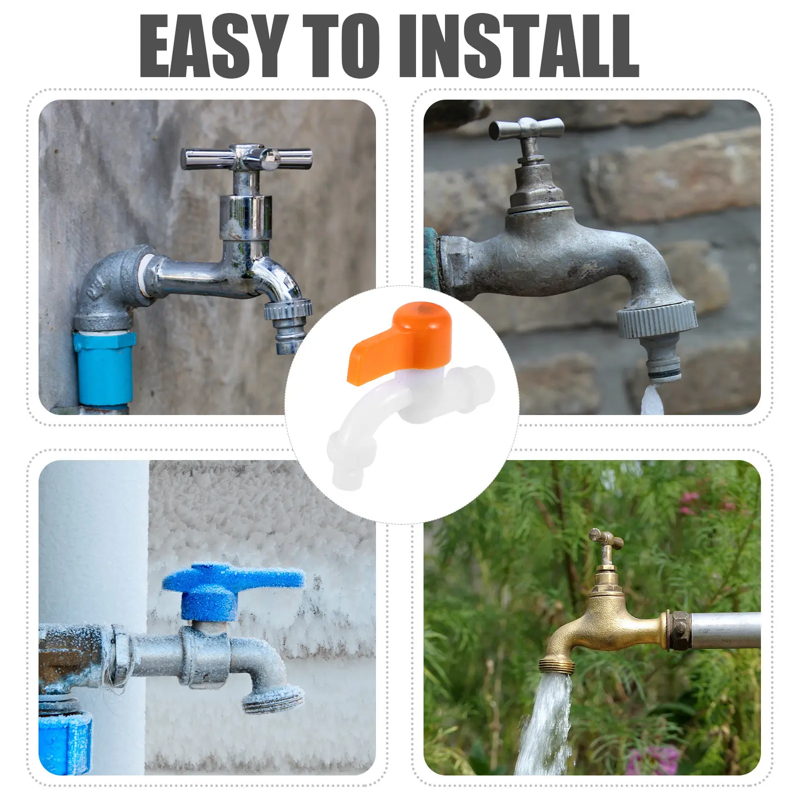 5pcs Plastic Faucet for Laundry Room, Outdoor, Washing Machine, Construction Site, Kitchen, Balcony, Garden