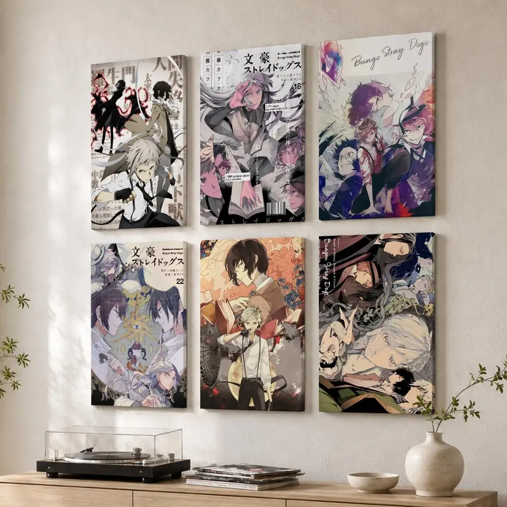 Anime B-Bungo Stray Dogs Framed Wall Painting Wood Framed Wall Art Print For Bedroom Living Room Hallway Office Home Decor