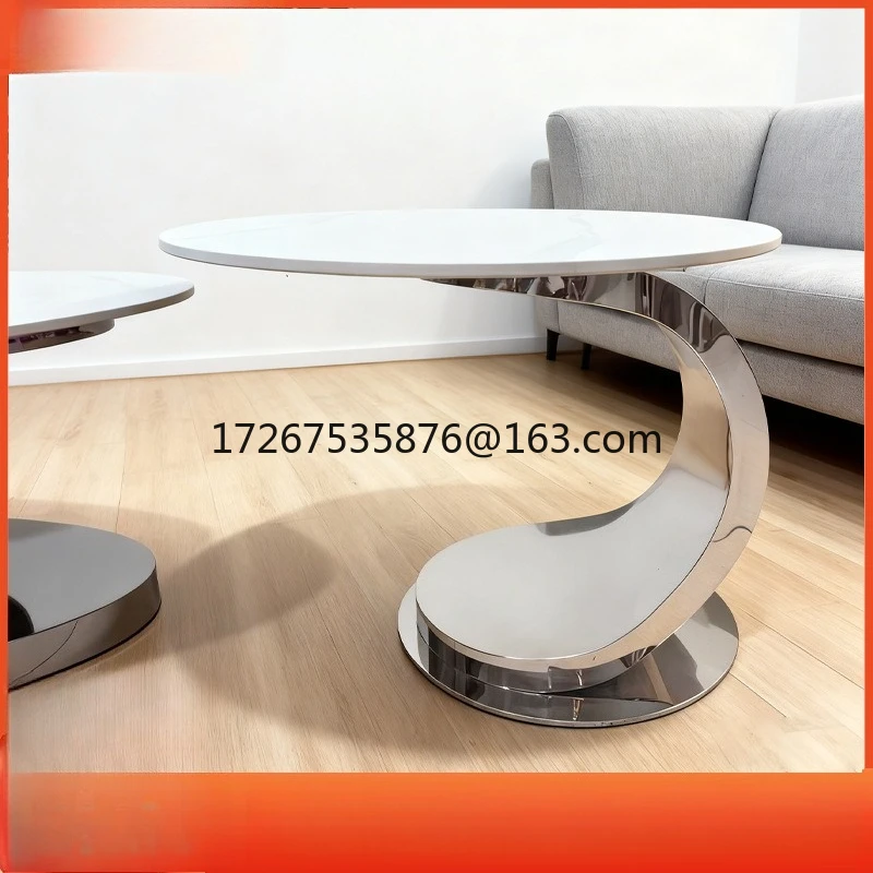 

Light luxury rock slab side table sofa side cabinet simple coffee table Nordic bedside table corner rock slab