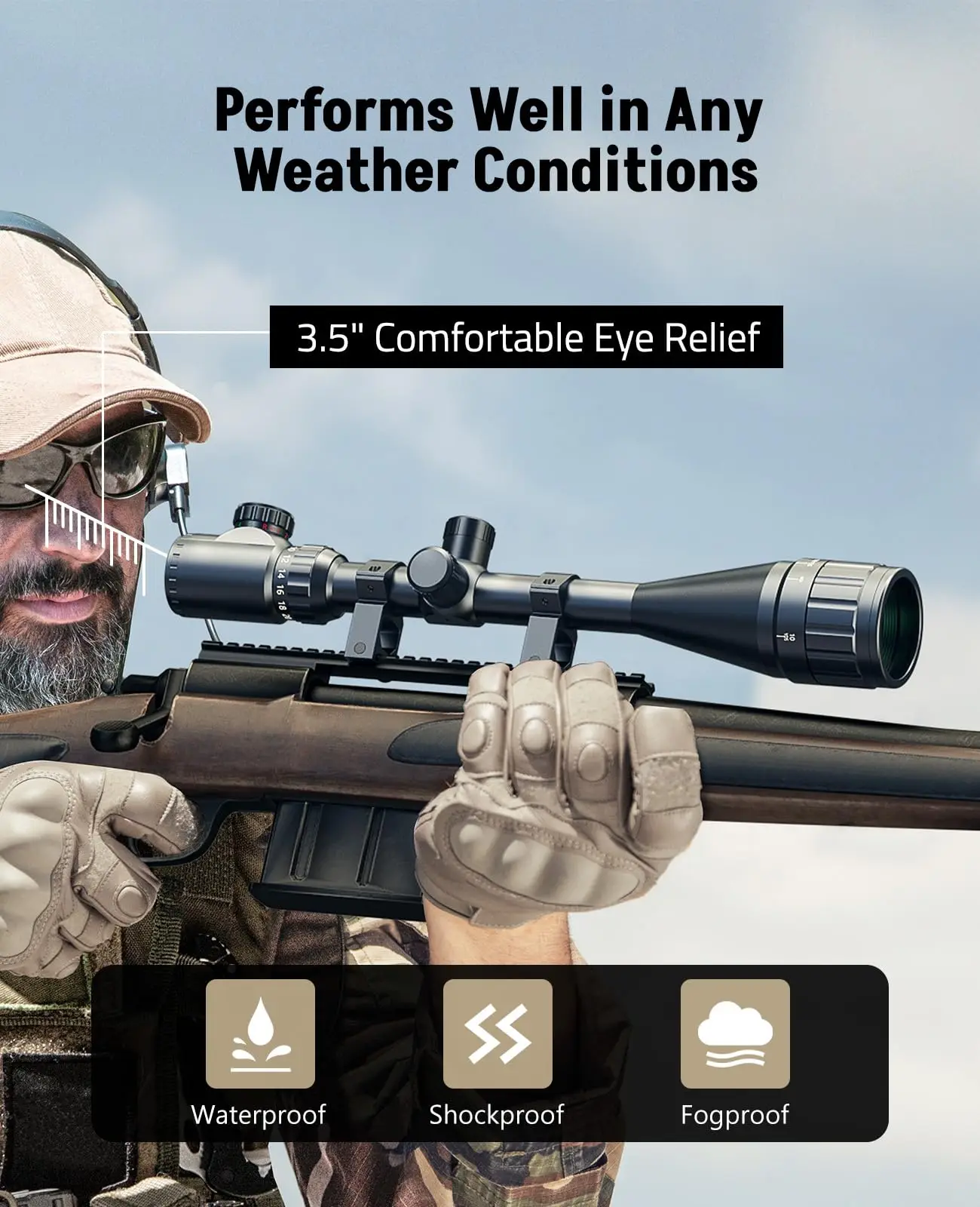

Riflescope 6-24x50 AO Rifle Scope for Hunting Red Green Illuminated Long Range Scope Sight 1 inch Tube SFP with 20mm Rings Mount