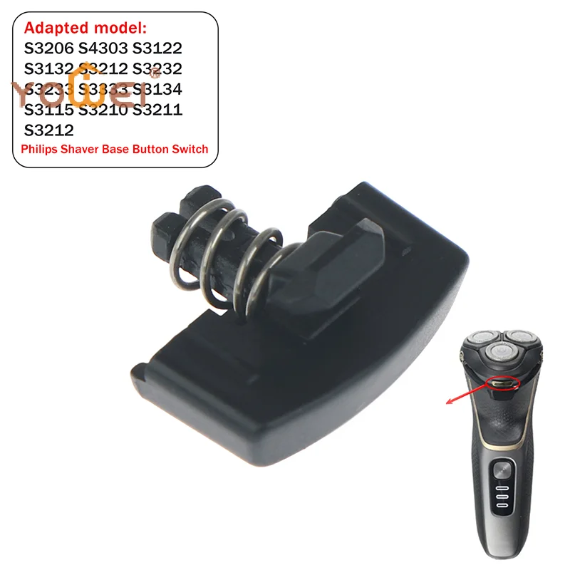 Últimos accesorios de interruptor de resorte a presión para botones de base de afeitadora S3206 S3122 S3132 S4303