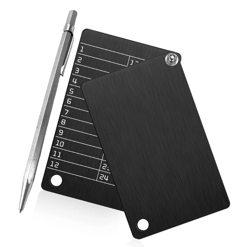 

2 Part Steel Cryptocurrency Wallet Set With Metal Engraving Pen For Secure Refrigeration