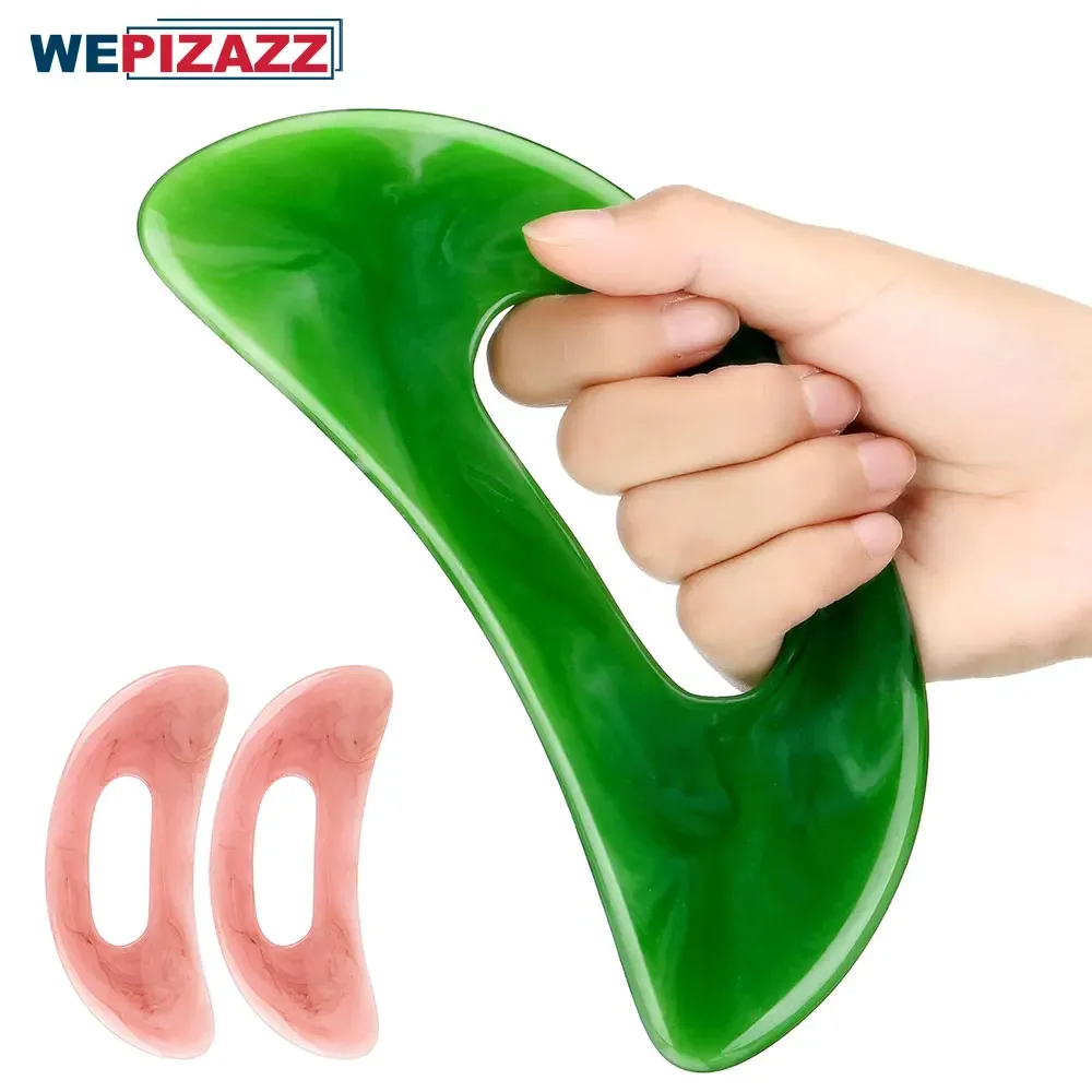 1 Paar Gua Sha Massage Tool Met Handvat Hars Massage Tools Lymfedrainage Massager Lichaam Vormgeven Gua Sha Tools Voor Het Hele Lichaam