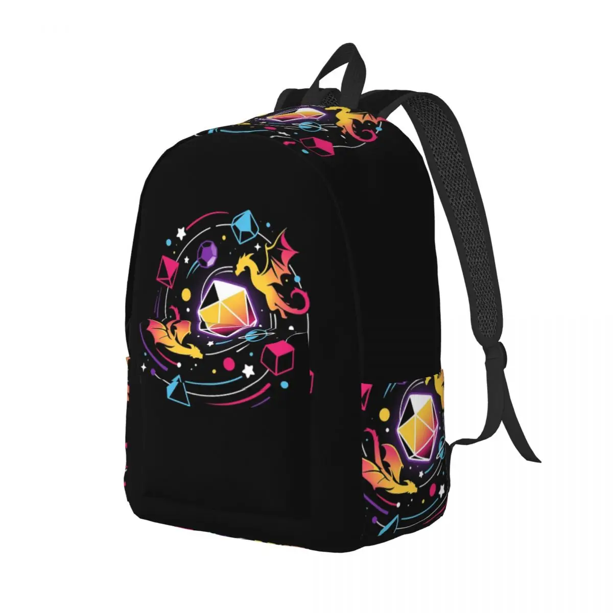 Dragon Dice Solar System - Fantasy Gamer Student Backpack School Bag Hiking Travel Daypack for Men Women Bookbag Shoulder Bags