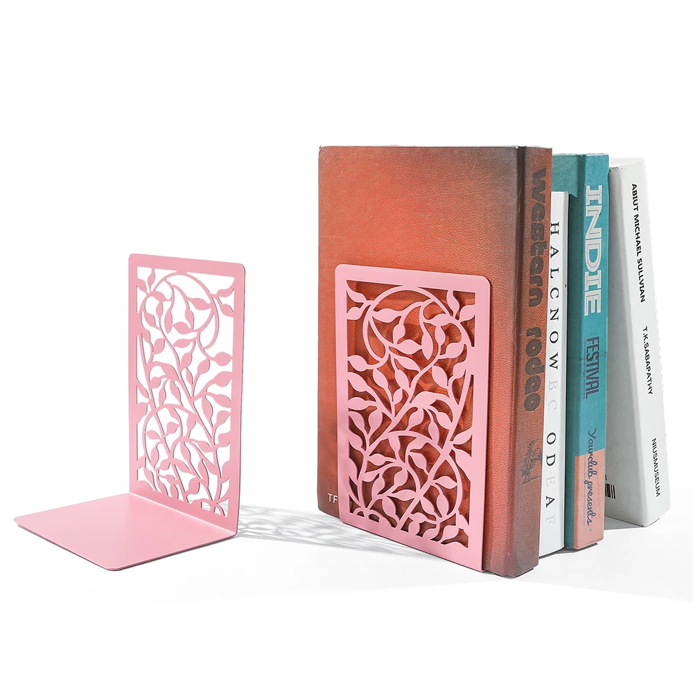 2Pcs Coil Around Treelike Desktop Bookends Gift for Book Lovers Office Desktop Home Bookends Iron Book Ends Office Supplies