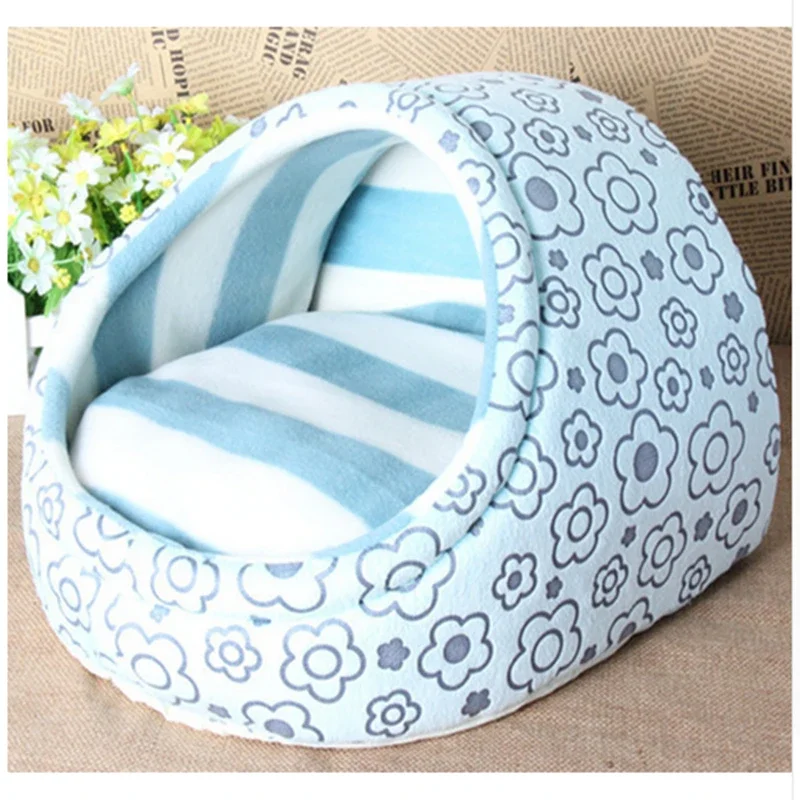 Pet dog bed house cat nest dog house cat bed kennel pet bed warm princess bed dog beds for small dogs cat house washable