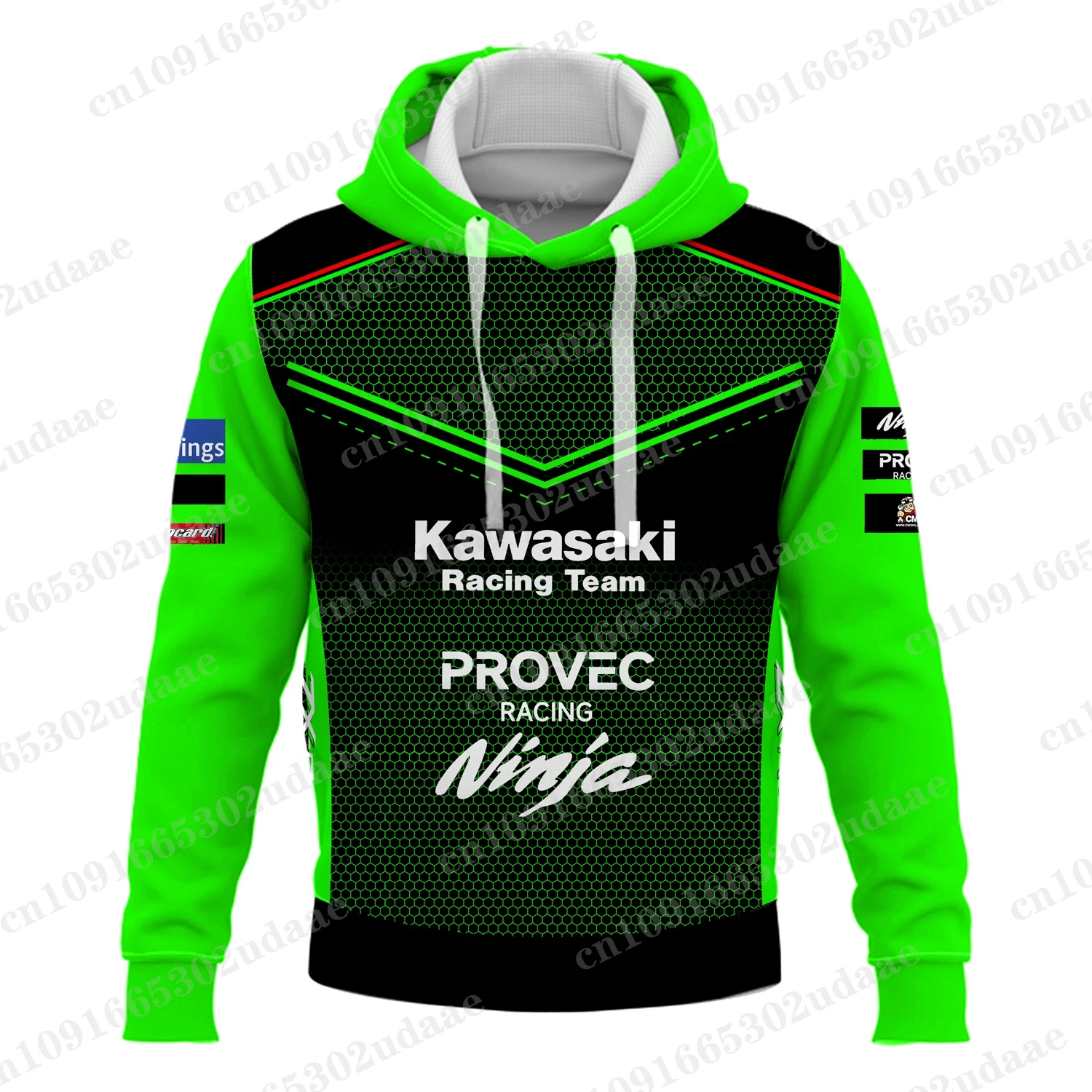 2024 New Kawasaki Team Racing Competition Men\'s and Women\'s Extreme Sports Enthusiasts Fashion Hooded Sweatshirt