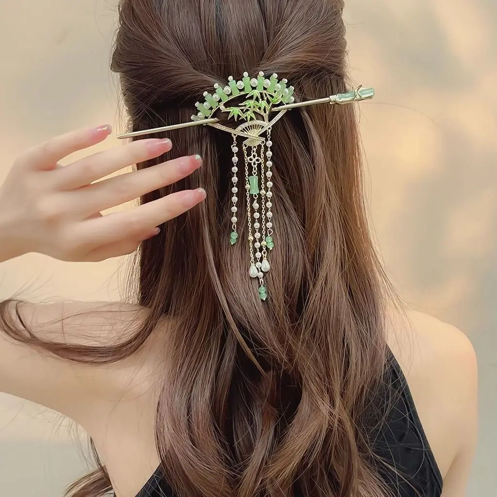 

Exquisite Female Chinese Style Hair Accessories Lady Alloy Tassels Party Festivals Hair Clip Decorate Hair Sticks for Women