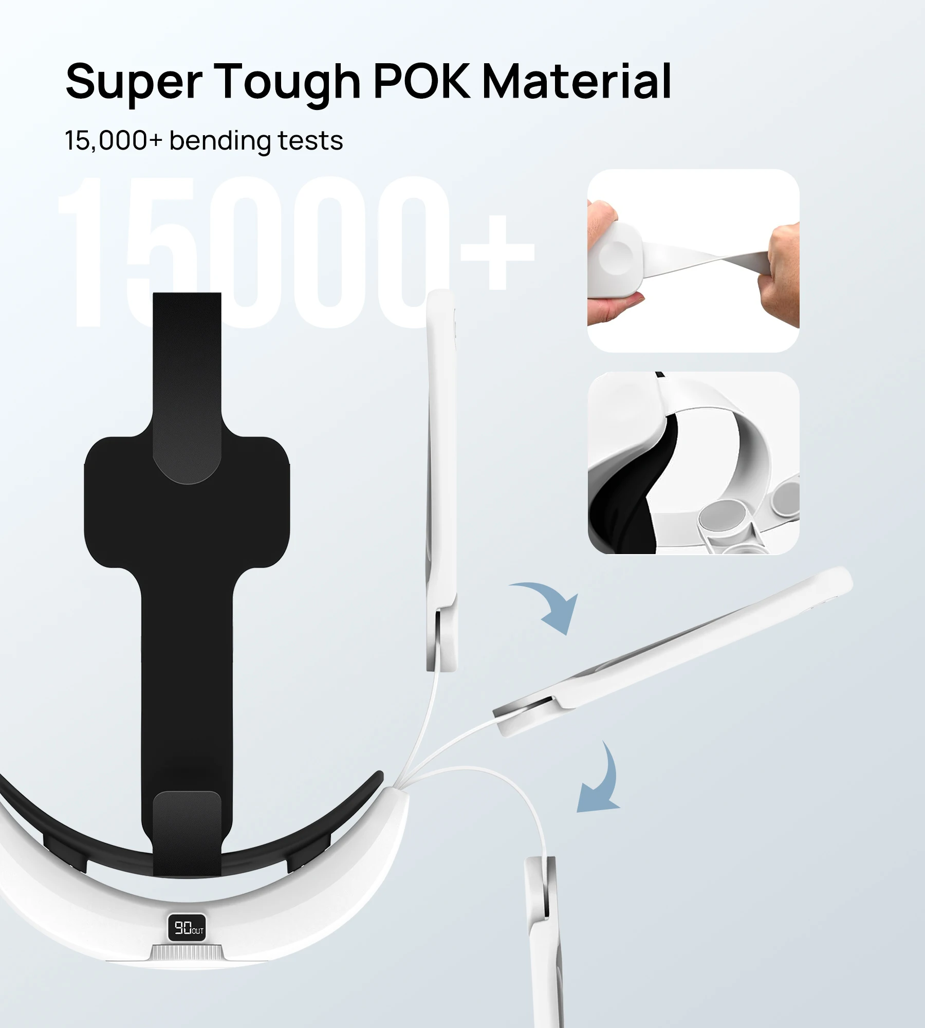 6000mAh VR Headset Charging Accessories for META Quest 2 One Button Retractable Easy Installation Balance&Comfort