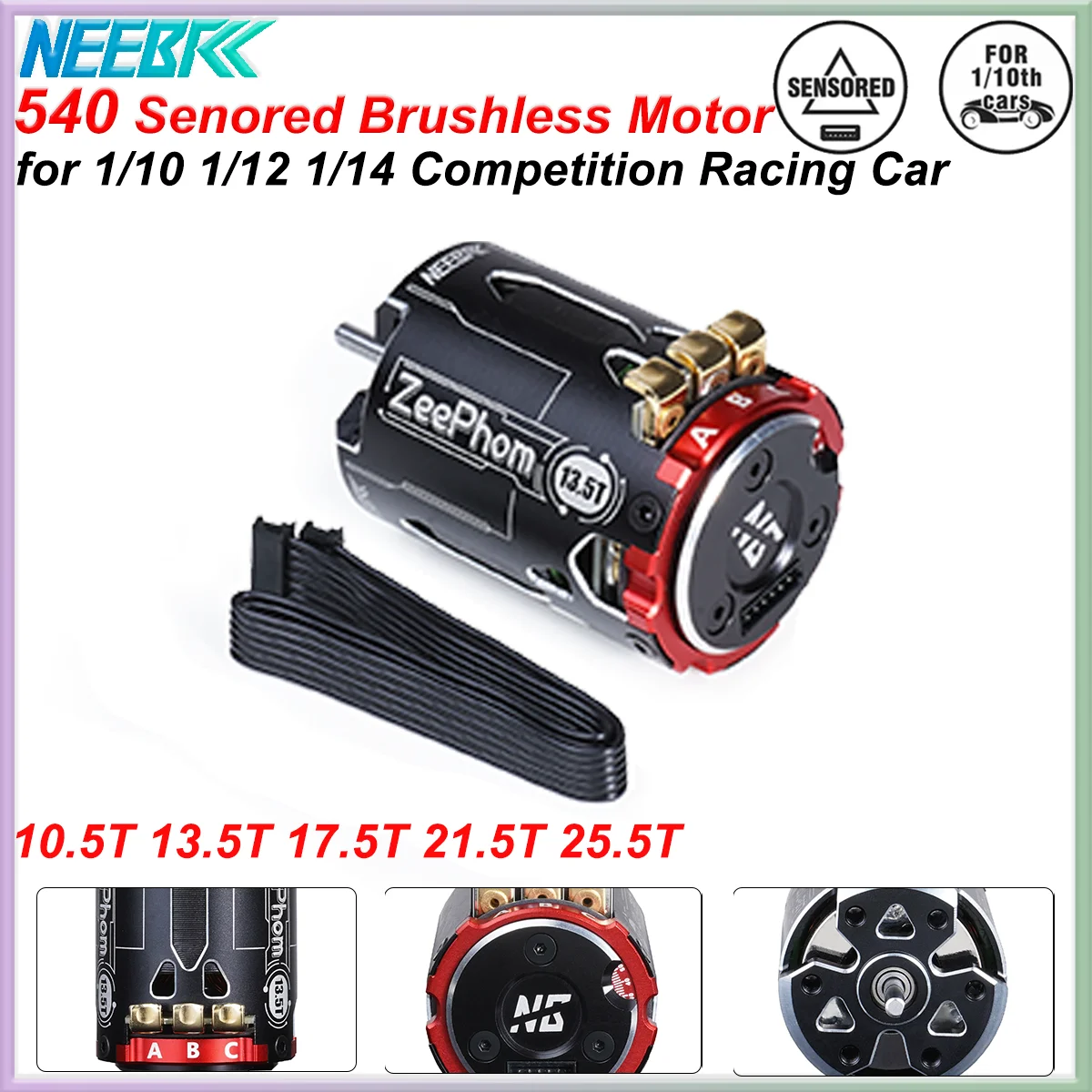 

NEEBRC SPEC 540 Sensored Brushless Motor High Torque for 1/10 1/12 1/14 RC Drift Racing Car Competition Spec Truck Upgrade Parts
