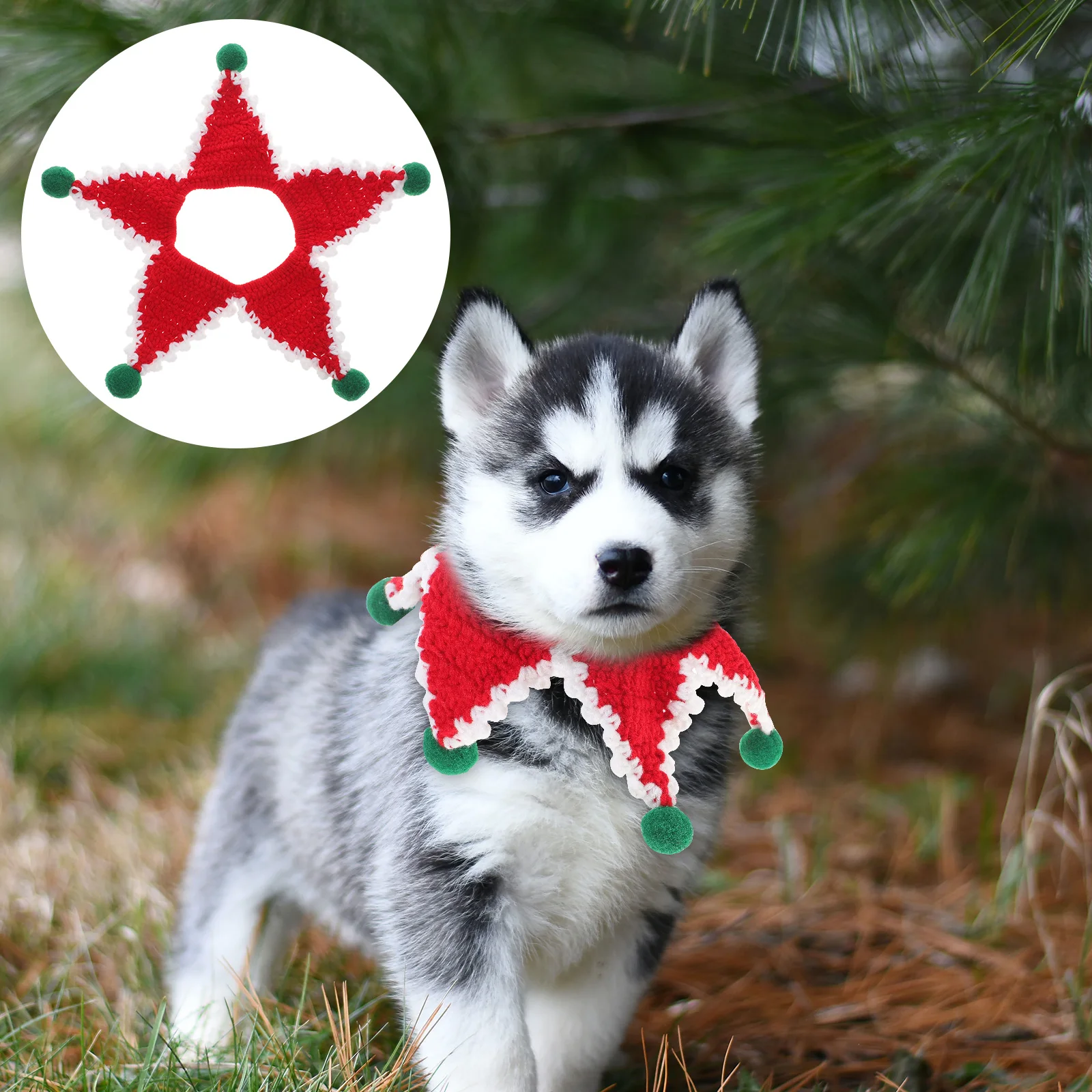 

Christmas Pet Collar Red Scarf for Dog 18kg Free Size Woolen Thread Durable Pet Supplies Christmas Festival Dog