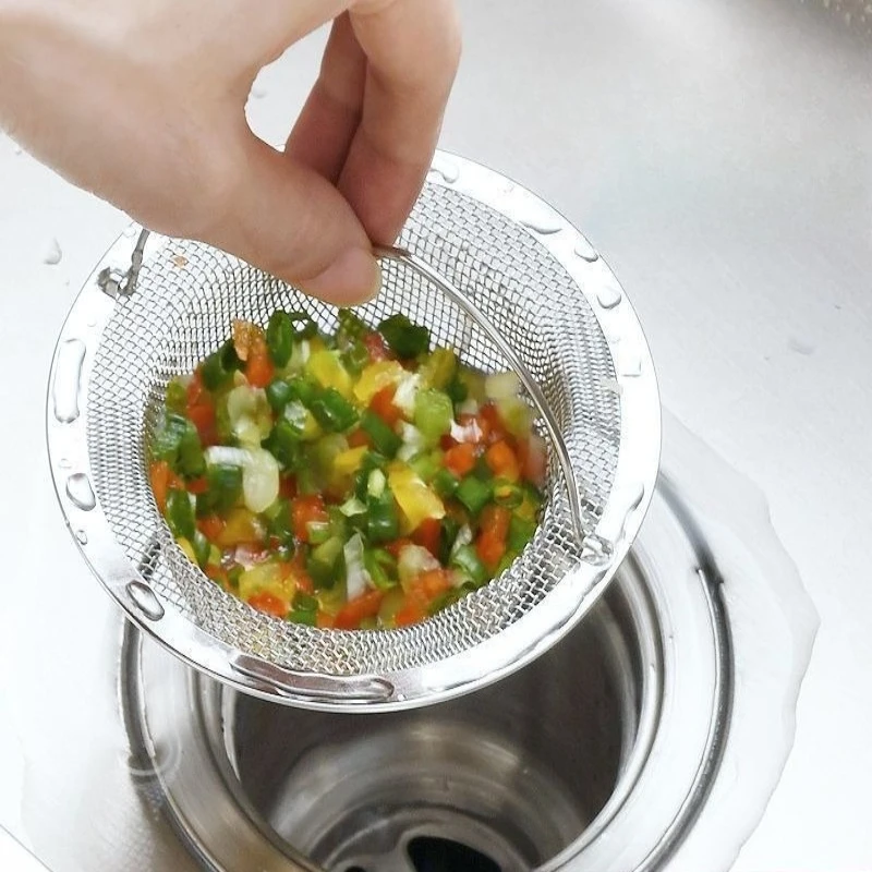 

Old Fashioned Stainless Steel Sink Strainer Anti Clog Kitchen Drain Filter Net Kitchen Vegetable Washing Basin Sink Strainer