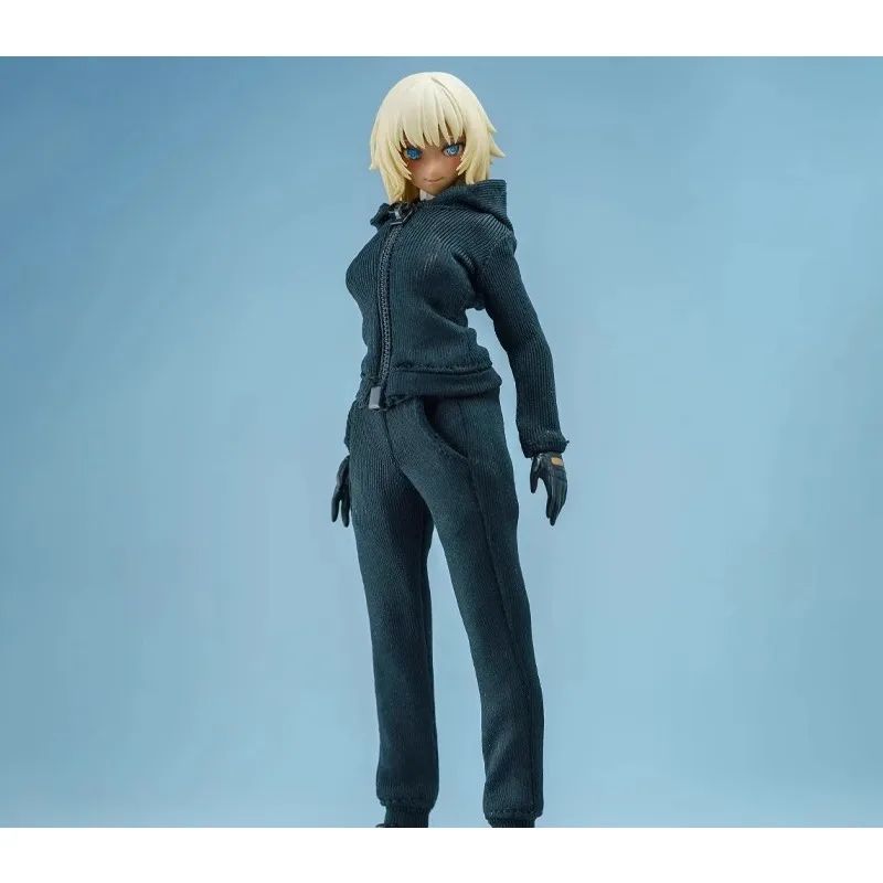 1/12 Scale Romankey Women Soldier Tight Fitting Sweatshirt Pants Vest Clothes Model for 6 Inch Toy Figures Body Ornaments