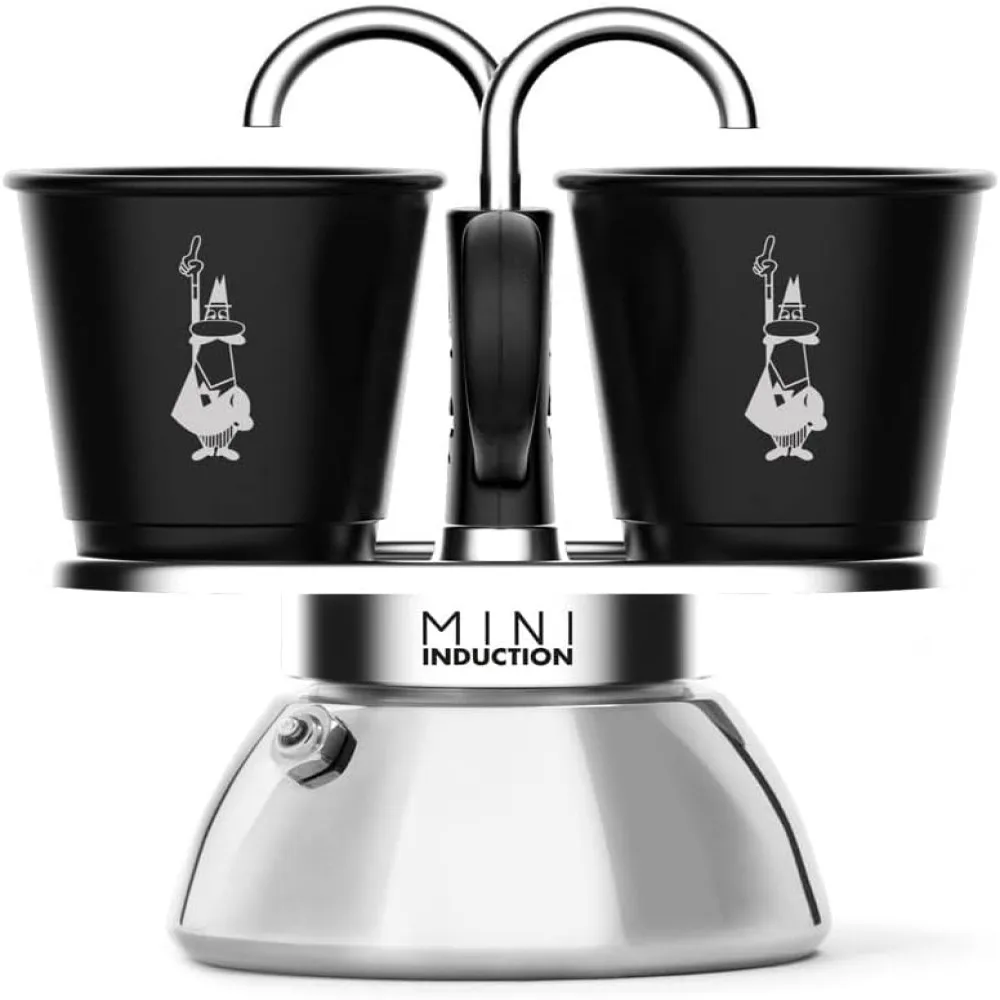 Bialetti Mini Express Induction Coffee Maker Aluminium Black 2 Cups