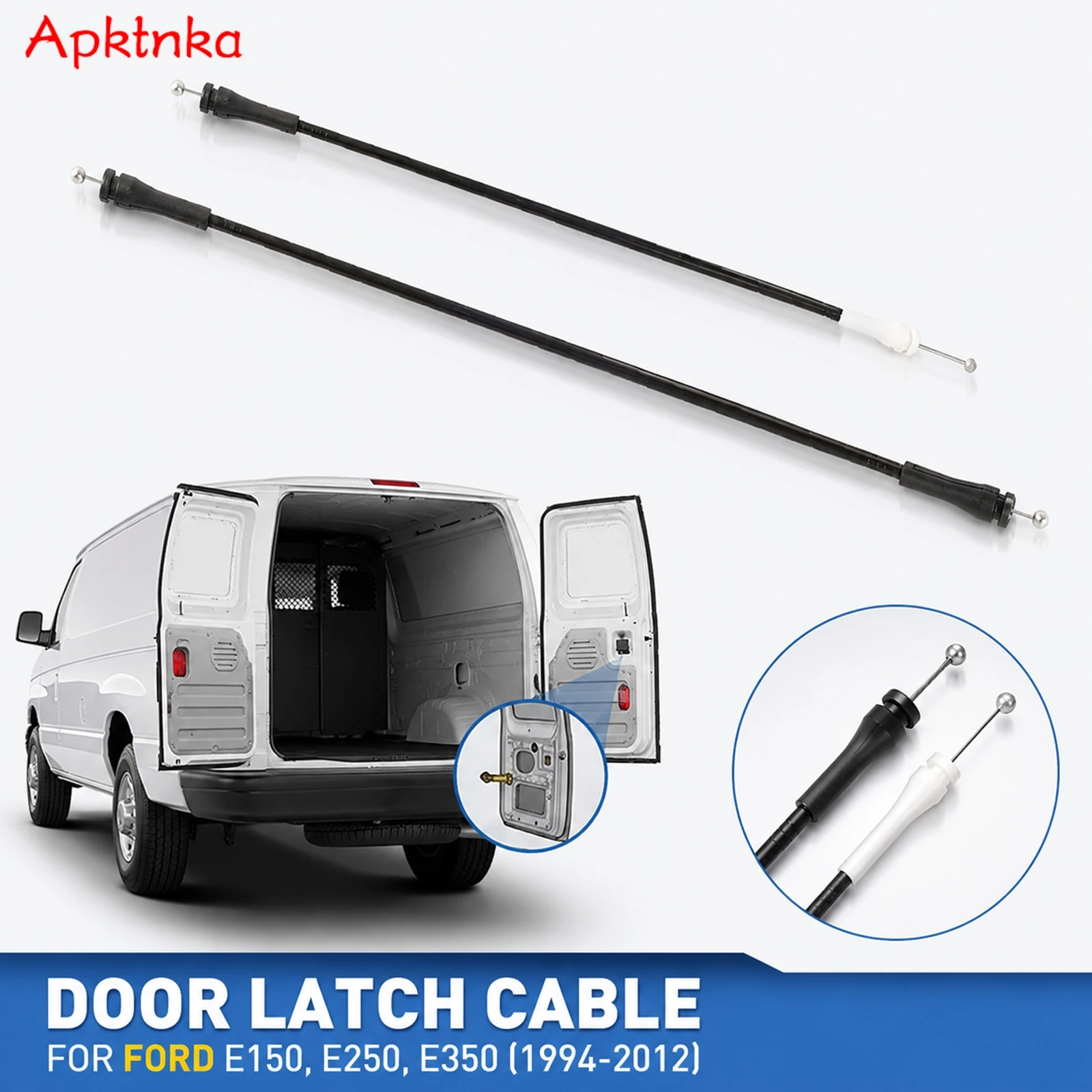 Apktnka 2x Cable de Repuesto para Cerradura de Puerta Trasera Derecha del Pasajero para Ford E-150 E-250 E-350 E-450 Econoline Van 1992-2014