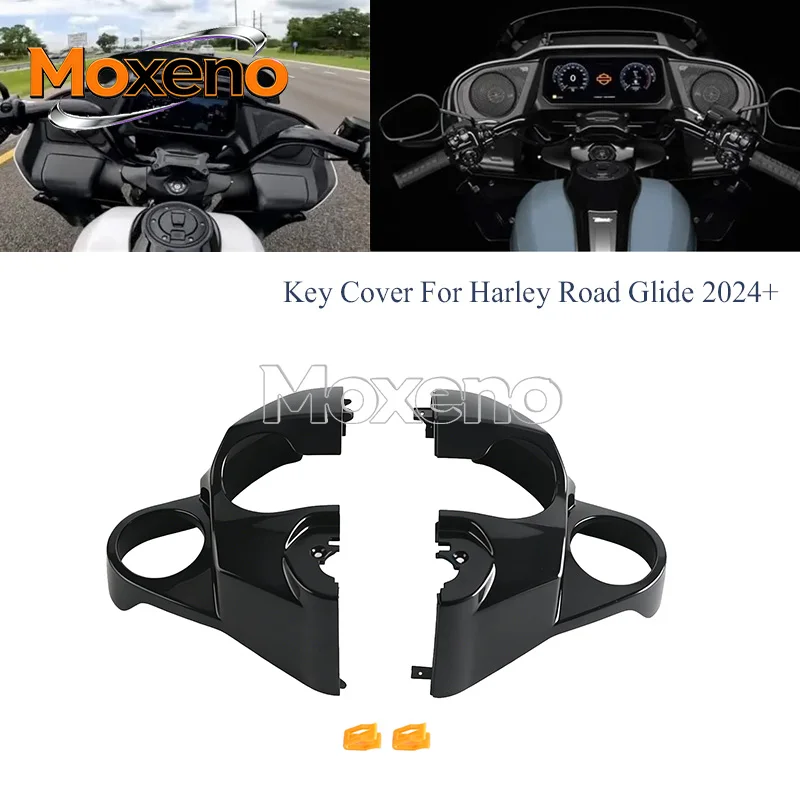 

For Harley Road Glide 121 Cubic Inch Engine 2024-2026 Front Key Cover Unpainted Black Plastic Motorcycle Protective Accessories