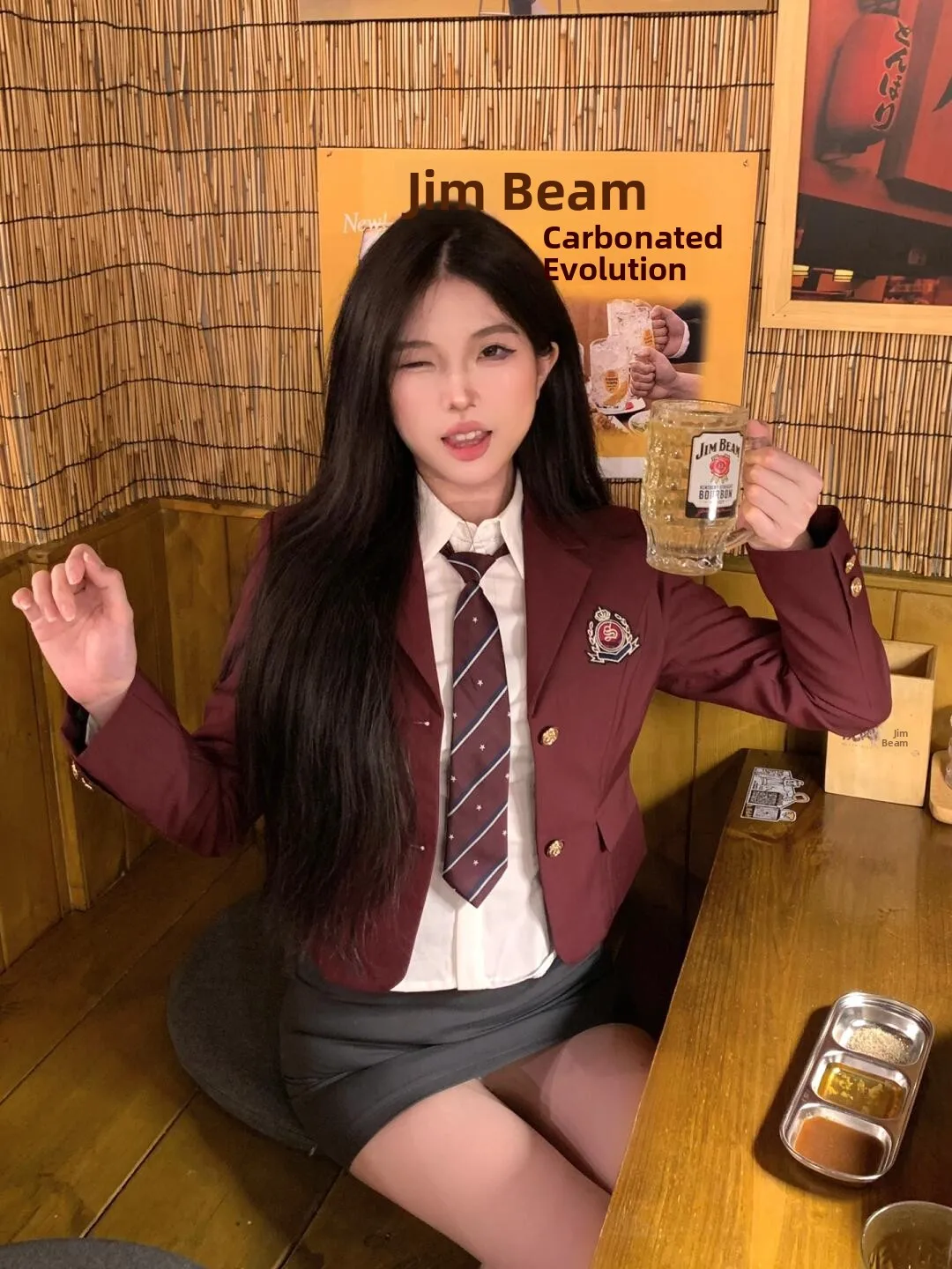 Themed School Uniform Style JK Outfit with Jacket Skirt And Shirt Halloween Costume Women's Set Long Sleeve Polyester