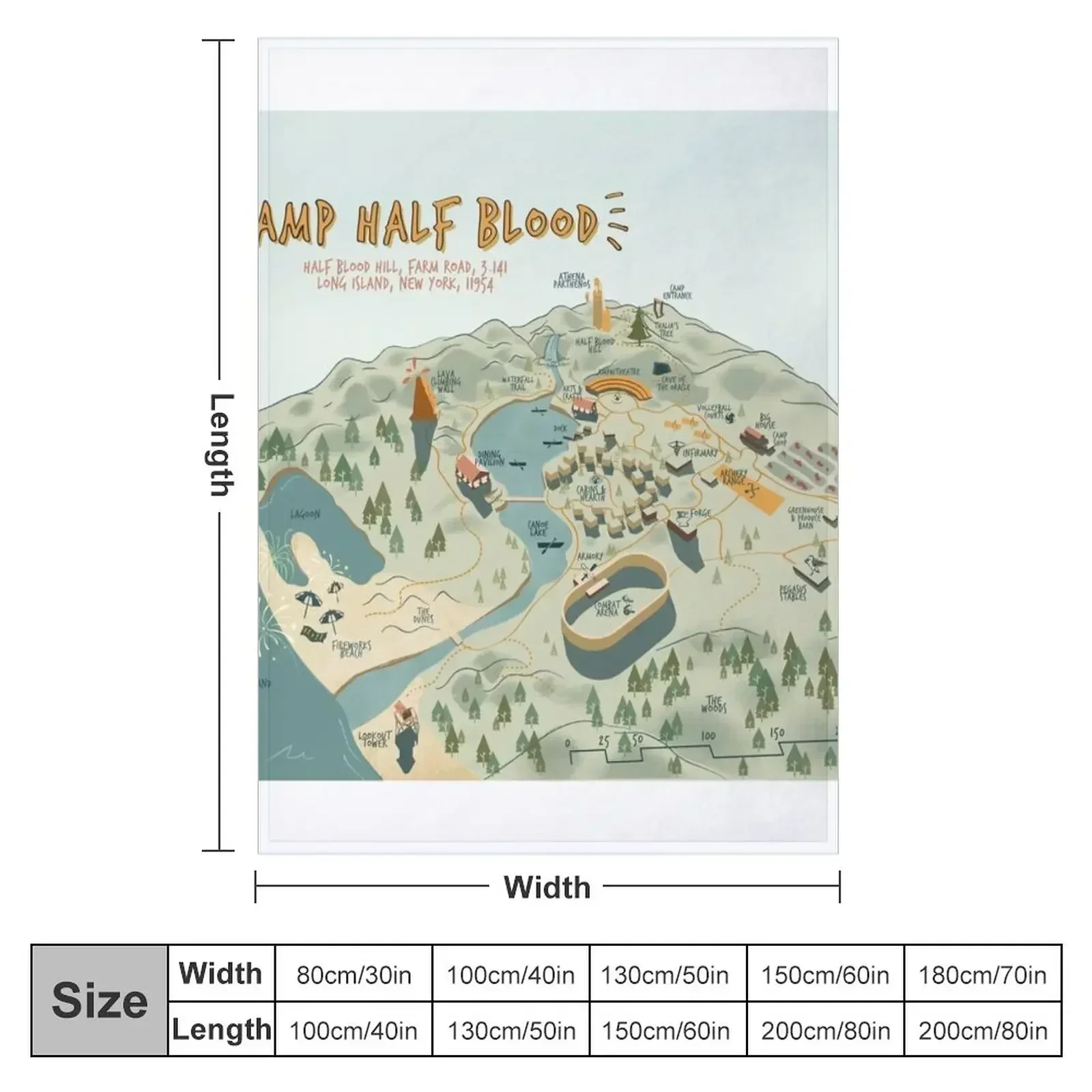 Map of Camp Half Blood Throw Blanket Winter beds Soft Kid'S Beautifuls Blankets