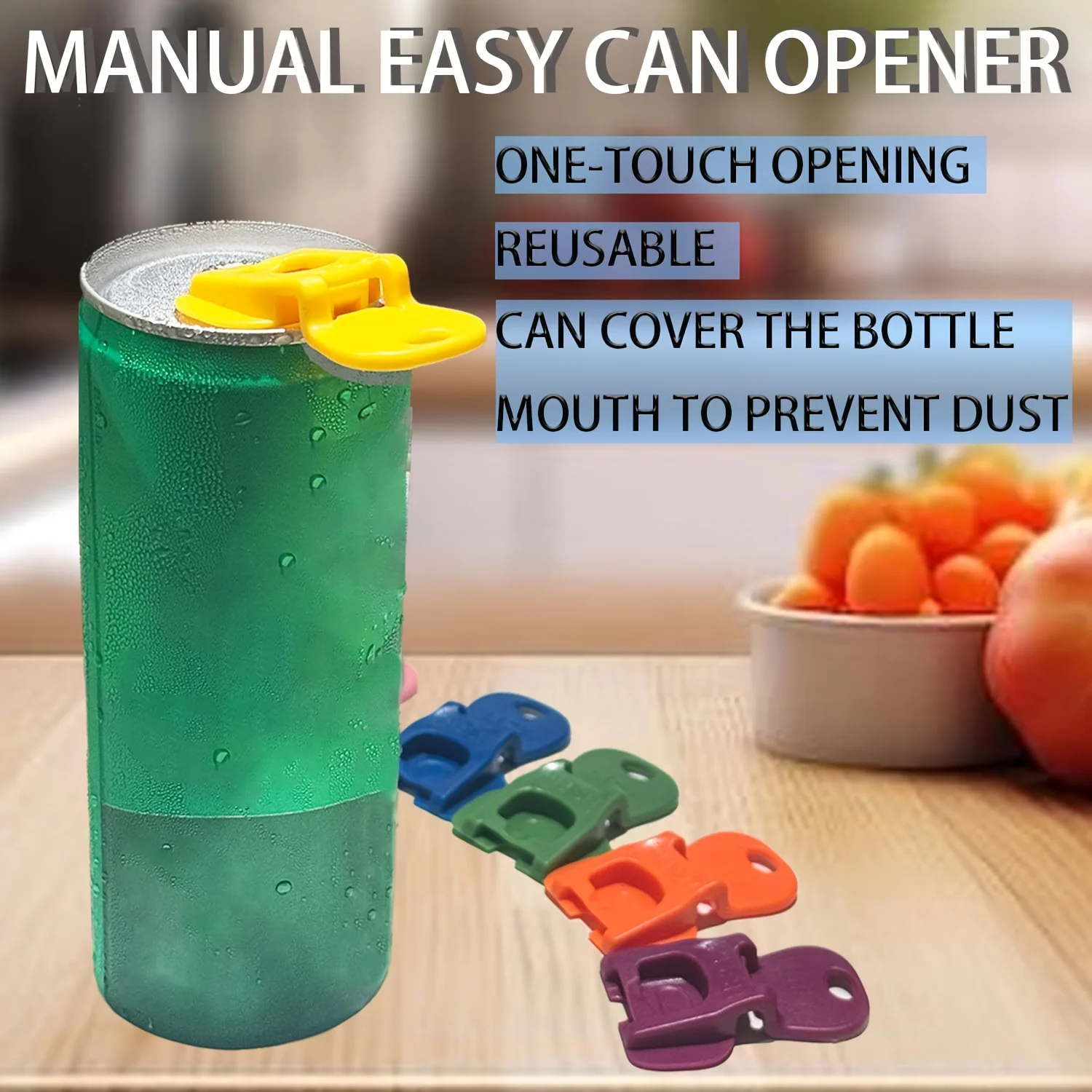 6/12/18 قطعة فتاحة علب المشروبات الملونة مع الغطاء الواقي علامة تبويب بلاستيكية فتاحات علب قابلة لإعادة الاستخدام سهلة فتاحة العلب أداة المطبخ #3