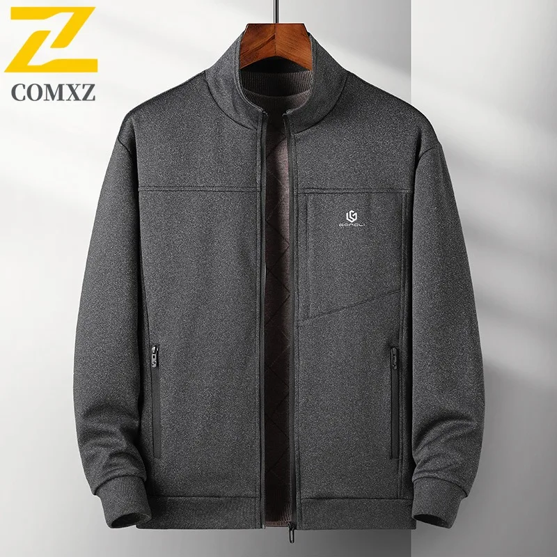 

COMXZ 2025 мужское пальто для папы, весенне-осенняя рубашка для среднего возраста, Новое поступление, повседневная водонепроницаемая модная деловая куртка для пожилых людей и дедушек