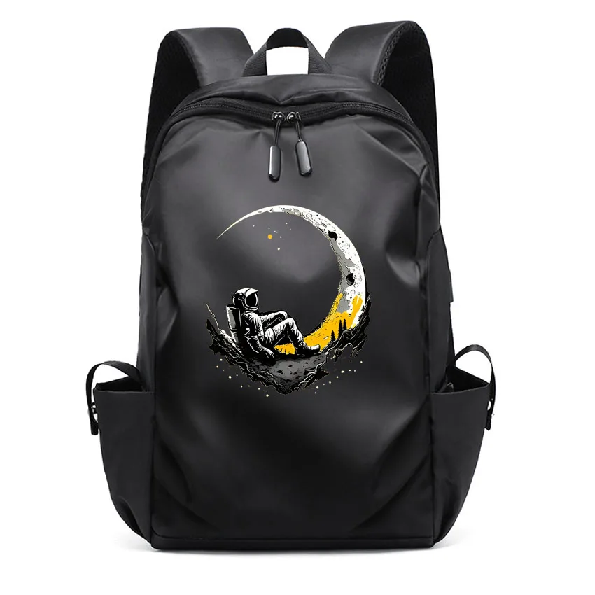 

Рюкзак для ноутбука большой емкости, дорожный женский и мужской водонепроницаемый рюкзак для ноутбука, рюкзак с рисунком «Посадочная луна» и принтом