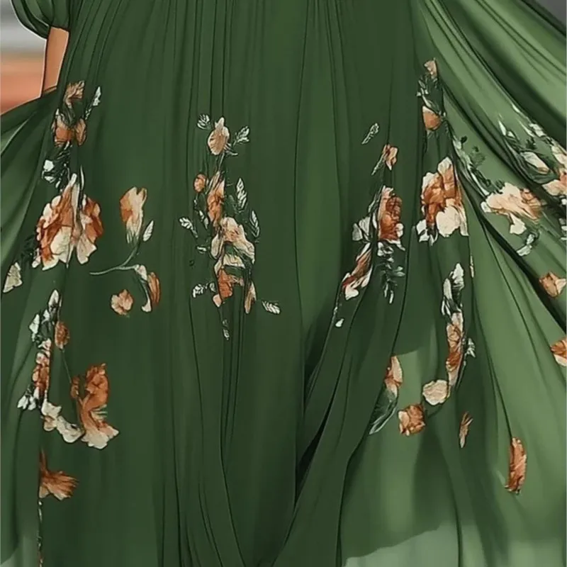 エレガントなボヘミアンロングスリーブドレス、セクシーなバックレスプリント、ハイウエスト、女性用ドレス、秋、ストラップレス、レースアップ、プロムドレス