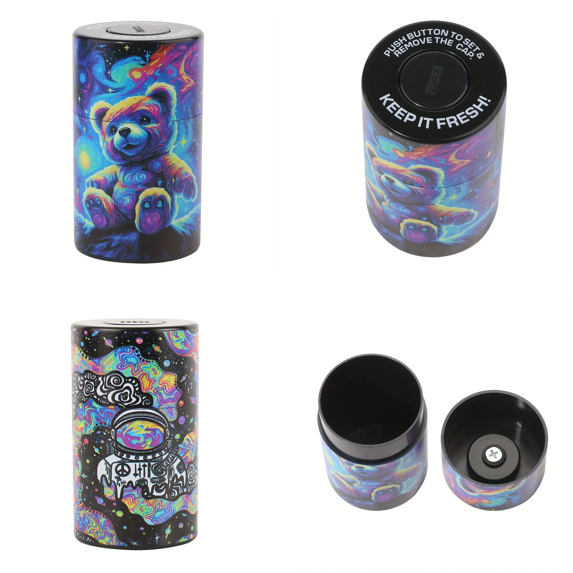 البلاستيك الهواء ضيق يمكن التبغ جرة الكرتون الطباعة #1