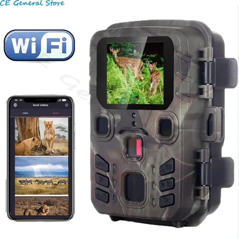 MINI301 Outdoor Wifi Hunting Trail Camera APP Control 24MP 1296P Night Vision Motion Infrared Detection Wildlife Traps Photo Cam