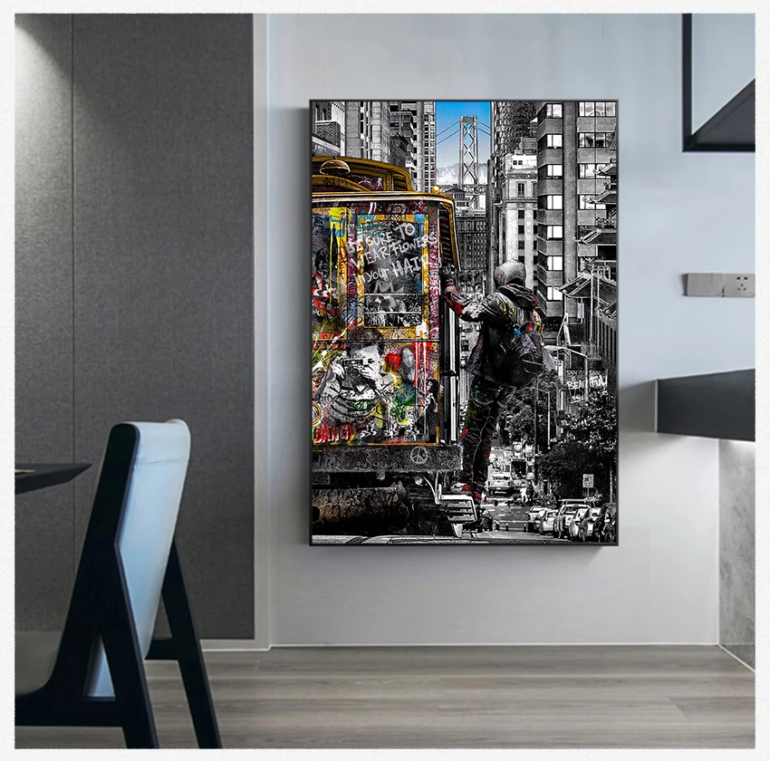 City Canvas Paintings Graffiti Pop Art Posters And Prints for Home Decor Banksy Wall Art Paintings Street Landscape of London