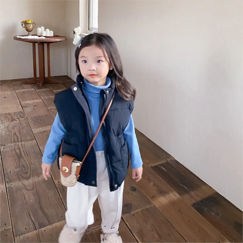 2024 new winter fashion Baby girl kids down vest cotton  children clothes