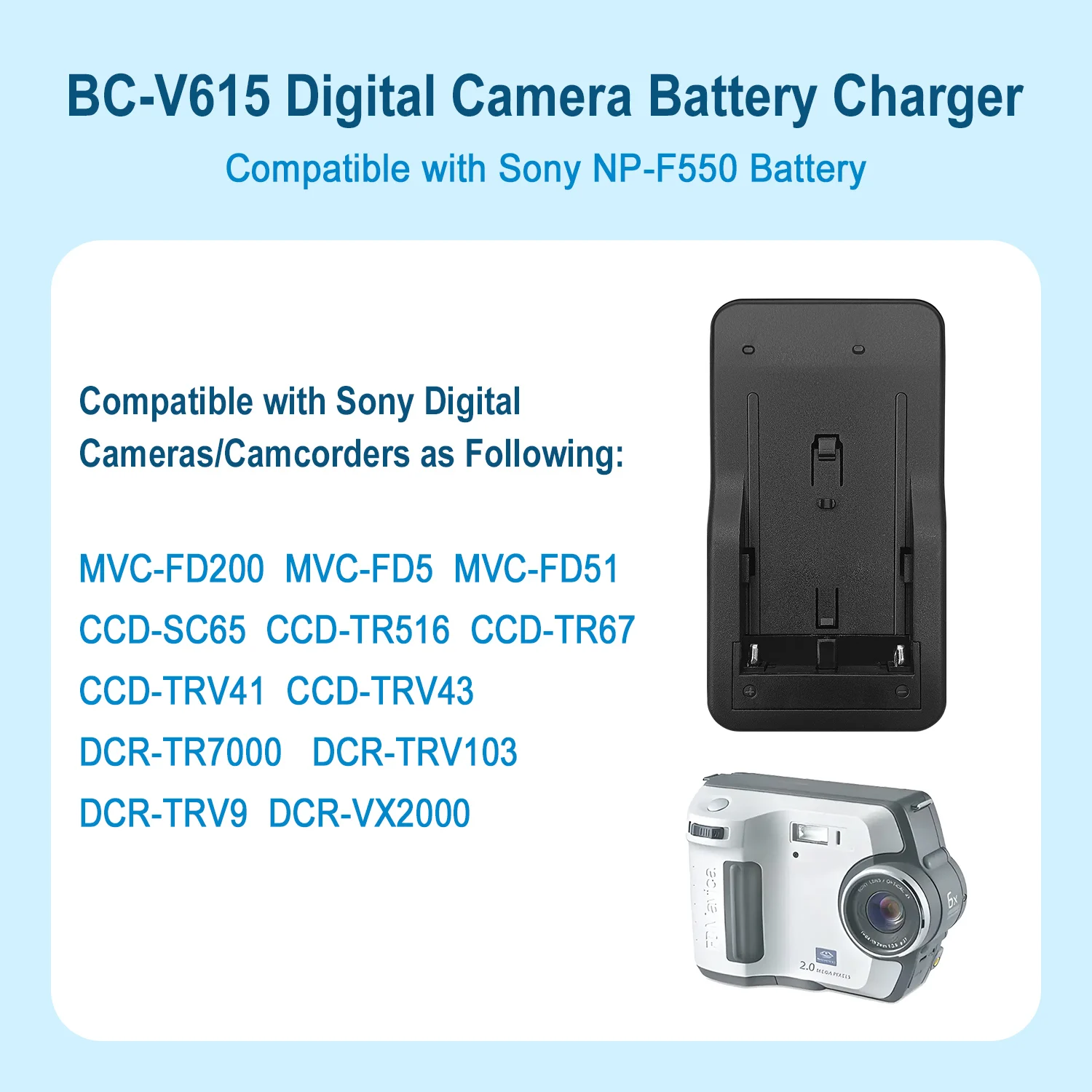 für Sony BC-V615 Akku-Ladegerät für Kamera NP-730 NP-930 NP-F330 NP-F530 NP-F550 NP-F750 NP-F930 NP-F950 NP-F960 BCV615 – Detail 3