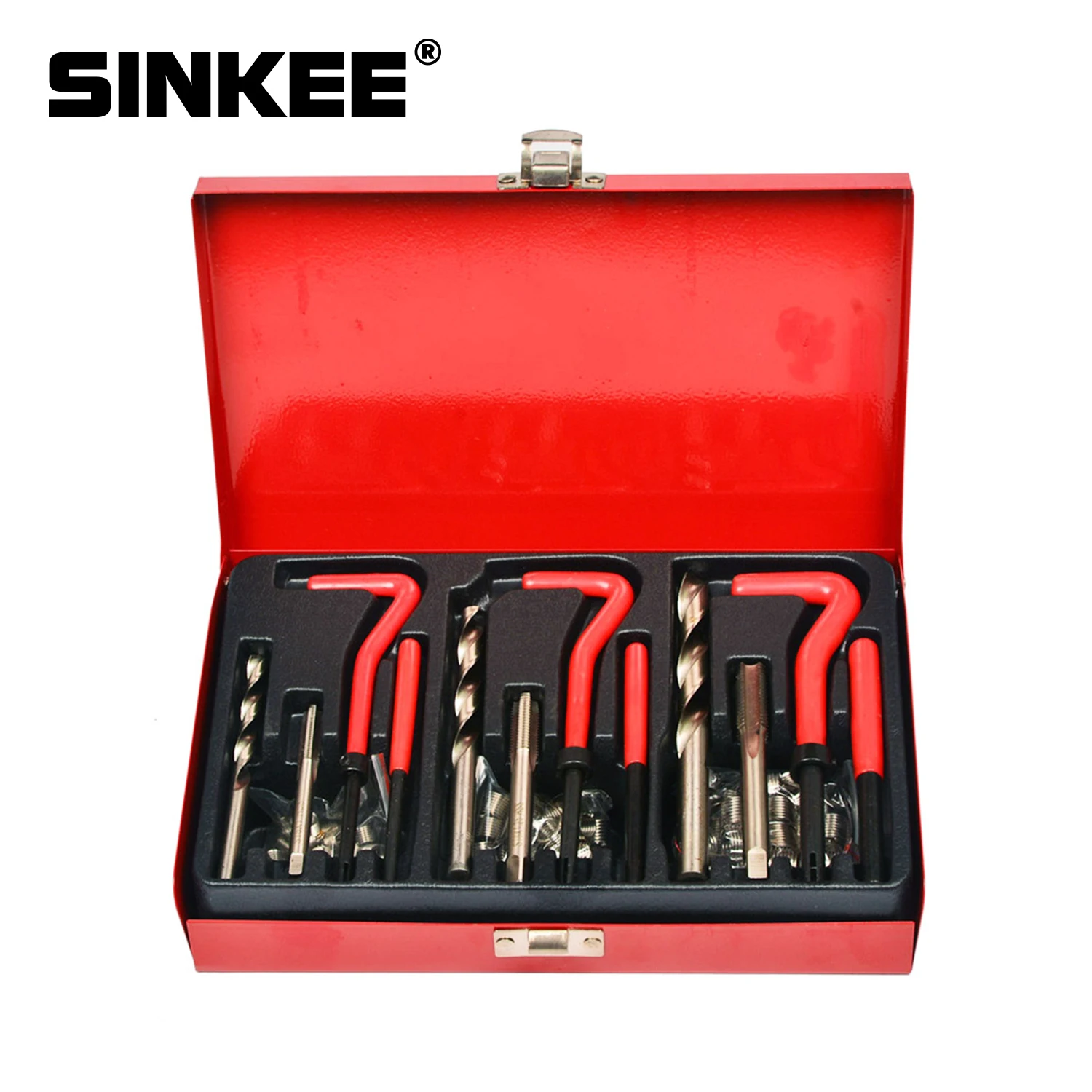 88 Piece Thread Repair Recoil Insert Kit Drill Tap Car Garage Tools M6 X 1 - M8 X 1.25 - M10 X 1.5 SK1040