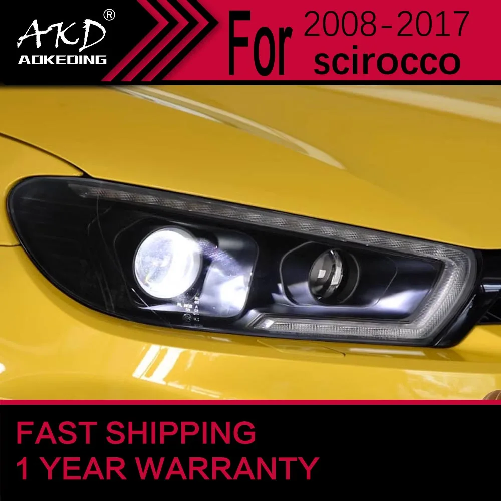 Car Lights for VW Scirocco LED Headlight 2008-2017 Scirocco Head Lamp Drl Projector Lens Automotive